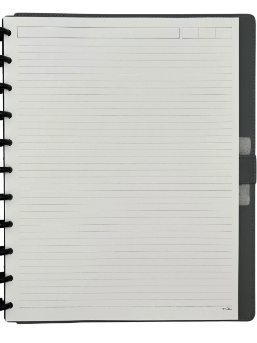 Tul Discbound Notebook, Heavy lbs Paper for smooth writing, Leather Gray Cover